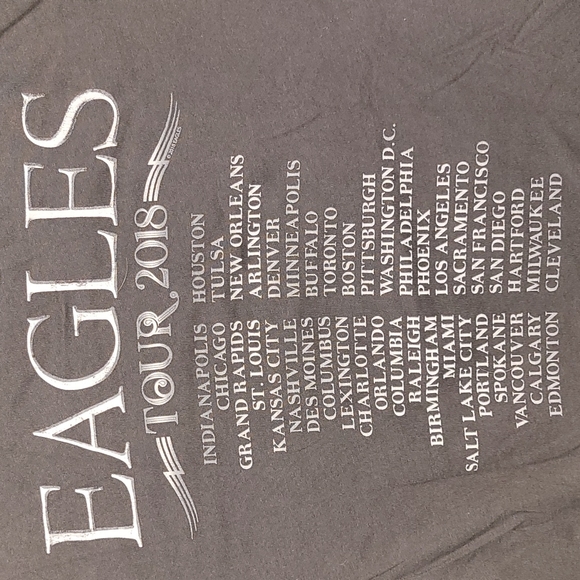 EAGLES. North American Tour. 2018. T shirt. Size Large. Made of USA components - Picture 7 of 7
